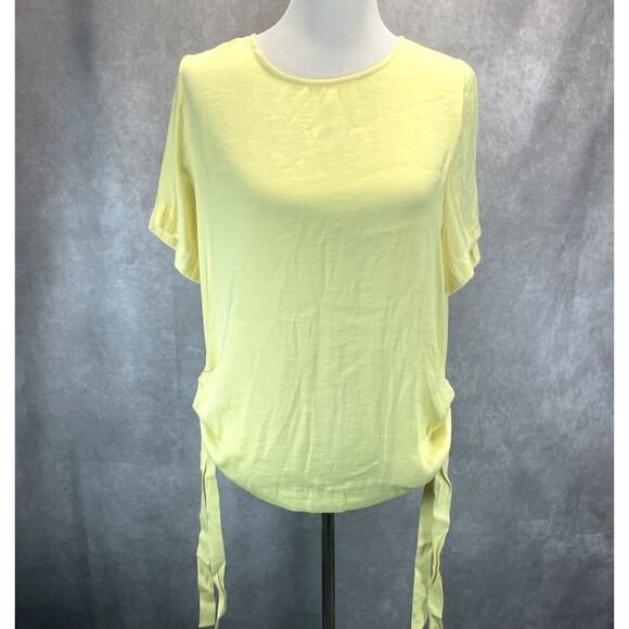 Vince Camuto Tops - Nordstrom Vince Camuto Side Drawstring Rumple Blouse Top Women's Medium Yellow